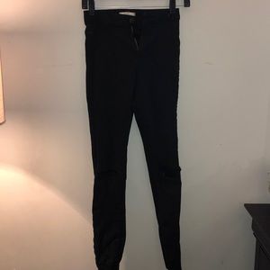 high rise black denim jeans